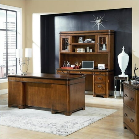 Kathy Ireland Home Executive Desk Credenza And Hutch In Warm