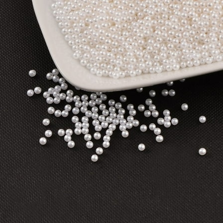 10 g Imitation Pearl Acrylic Beads No Hole Round White 2.5mm 1086pcs/10g