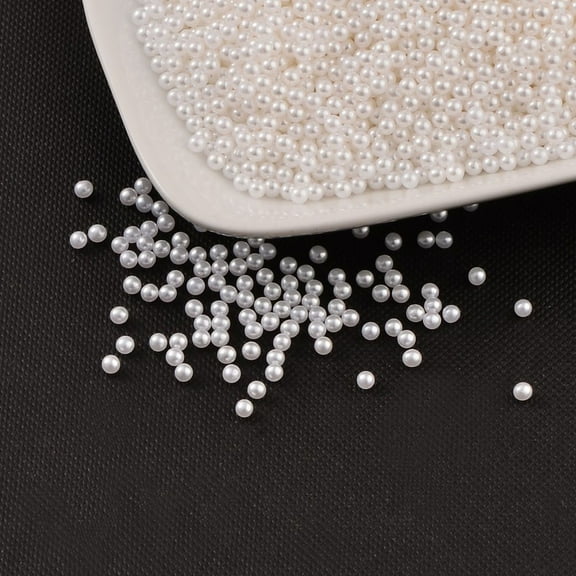 1bag Imitation Pearl Acrylic Beads No Hole Round White 1.5~2mm about 10000pcs/bag White