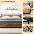 thumbnail image 2 of YUSAZENS King Bed Frame, Metal Platform Bed Frame with Wooden Headboard and Footboard, Non-Slip Heavy Duty Bed Frame with Large Under Bed Storage, Noise-free,No Box Spring Needed, 2 of 8