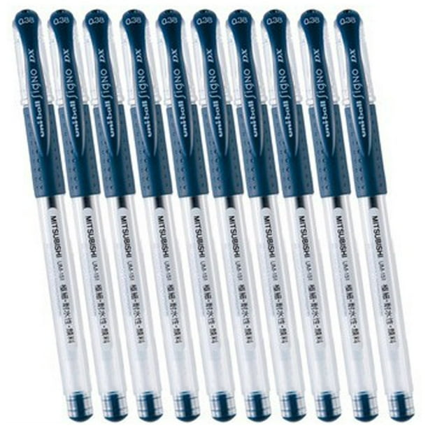Uni-Ball Signo Dx Um-151 Juego De 10 Bolígrafos De Tinta De Gel (Azul-Negro)
