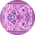 thumbnail image 1 of Ahgly Company Indoor Round Animal Purple Traditional Area Rugs, 3' Round, 1 of 4