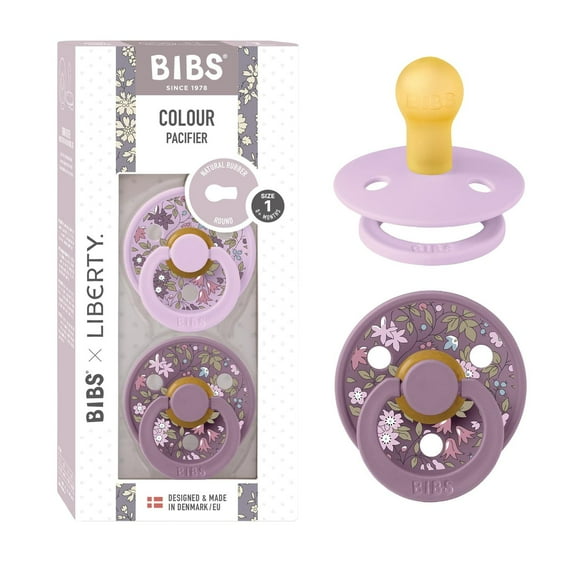 Chupetes BIBS Chamomile Lawn Violet Sky Diseño Exclusivo Libre de BPA Tetina Redonda Látex Natural T