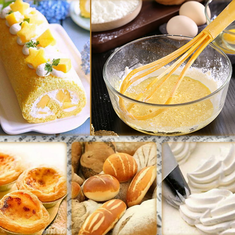 1pc, Silicone Egg Beater Manual Cream Beater Flour Mixer Cake Baking Gadget,  Color Random