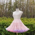 thumbnail image 4 of ZPAQI Women Elastic Waist Puffy Tulle Petticoat Rainbow Cloud Short Tutu Skirt Ballet Dance Pettiskirts Lolita Underskirt, 4 of 14