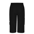 thumbnail image 6 of Wyobmus Mens Cargo Shorts Below The Knee Shorts 3/4 Nylon Cargo Casual Shorts Drawstring Waist Long Shorts With Pockets S-3X Black, 6 of 7