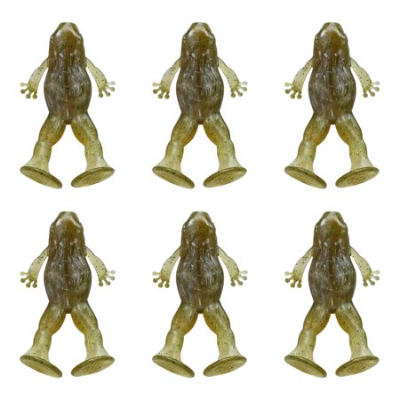 Topwater Frog Lure for Freshwater Retrieve TPE Fishing Body with Twin Paddle Legs and Weedless Hook Slots 6 Pack
