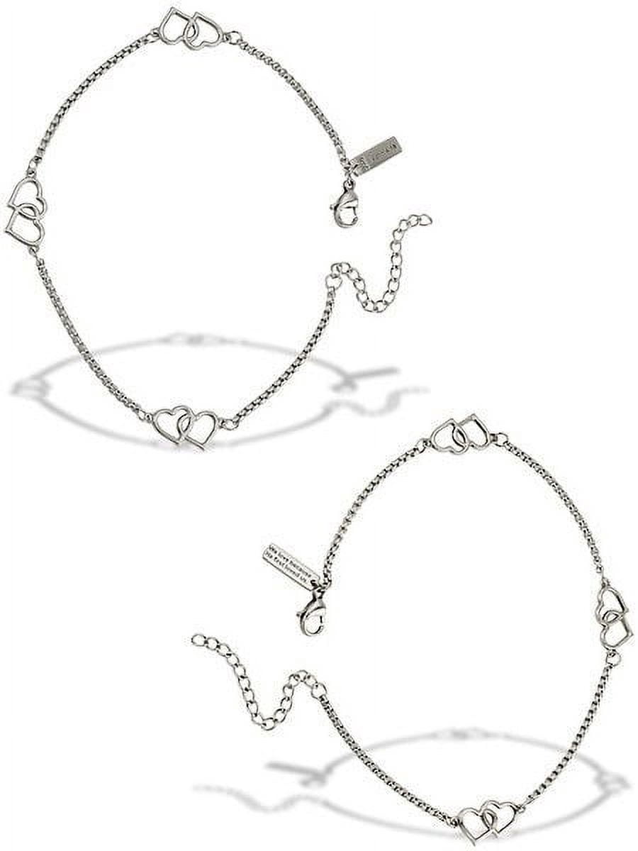 Stainless Steel Double Heart Anklet-1 John 4:19 by Shields of Strength