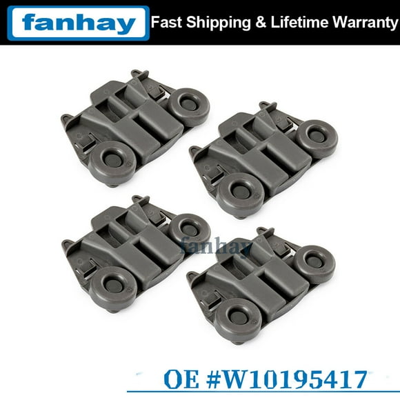 (4 Packs)W10195417 UPGRADED Dishwasher Wheels Lower Rack for kenmore whirlpool