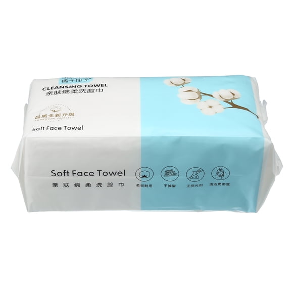 Unique Bargains Disposable Face Towel Wet and Dry Dual-use Cotton Tissue for Cleaning Pack of 60pcs White 7.87''x7.87''