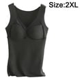 thumbnail image 2 of Sleeveless Thermal Shirts for Women in Bra V Neck Vest Underwear Women warm vest with cushion -Black, 2 of 5