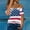 Blue, variant on Lenago Summer Plus Size Crop Tops for Women Women's Sexy Strap Round-Neck Independence Day Printed Short Sleeve Top 4th of July Outfits for Women
