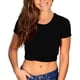 thumbnail image 2 of Top Ticfox Top de manga corta para mujer Cuello redondo Cintura cruzada Negro M, 2 of 6