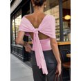 thumbnail image 4 of Top corto liso de verano para mujer, sin mangas, con escote en V profundo, corte ajustado, ideal para fiestas y playa., 4 of 5