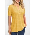 thumbnail image 2 of Sherrylily Women Summer Pleated Button Short Sleeve T-Shirt V-Neck Casual Tops, 2 of 4