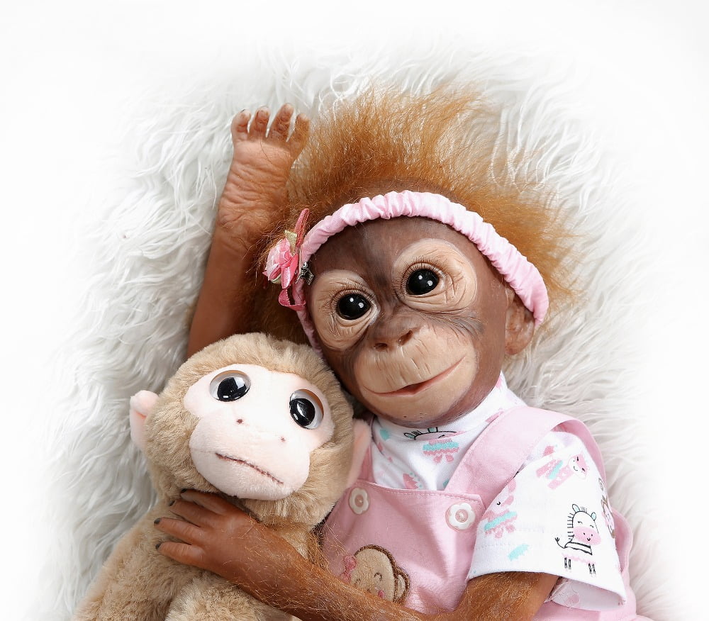 Novocreation 20 inch 50cm Handmade Reborn Monkey Soft Silicone Vinyl Flexible Collectible doll