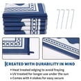 thumbnail image 6 of HIWEAVER Navy 10'x 20' Outdoor Rug Garden Decor Scolloped Bordered Carpet Plastic Straw Waterproof Reversible Patio Area Rug for Balcony Deck Picnic Portable Camping Mat, 6 of 8