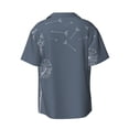 thumbnail image 6 of Lsque White Dandelion print Men's Cuban Collar Short Sleeve Shirt Summer Beachwear Casual Button Down Fashionable Vacation Leisure Shirt-XX-Large, 6 of 7