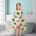 thumbnail image 6 of Beige Colorful Dinosaurs Pattern Hooded Bath Towel，50"x30" for Ages 3 To 12 Kids, Quick Dry Lightweight Soft Microfiber Hood Beach Towel Cover Up for Kids, 6 of 7