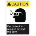 thumbnail image 1 of ANSI Z535 Rigid Plastic "Caution Eye Protection..." Sign, 7" x 10" (80 Units), 1 of 1