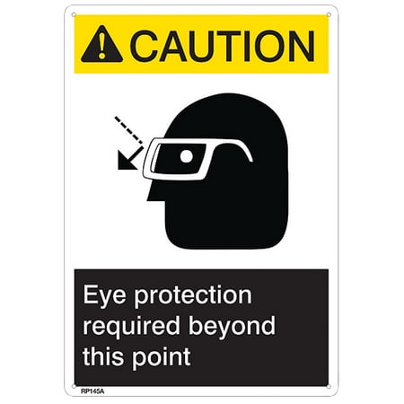 

ANSI Z535 Rigid Plastic Caution Eye Protection... Sign 7 x 10 (16 Units)