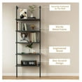 thumbnail image 4 of LXKJ 5-Tier Bookshelf Wall Mount Ladder Bookcase Industrial Standing Corner Bookshelf with Wood Board and Metal Frame, Modern Tall Narrow Storage Organizer for Home Office (Black, 1 piece), 4 of 7