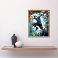 thumbnail image 2 of Man Doing Parkour Jump Pose Paint Splat Portrait Art Print Framed Poster Wall Decor 12x16 inch, 2 of 5