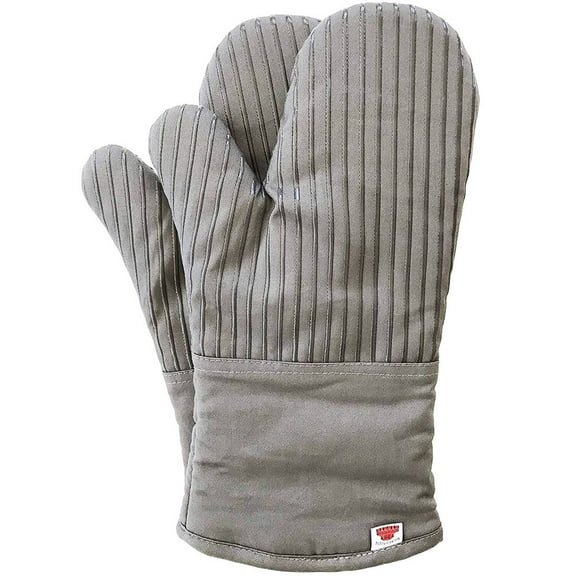 Oven Mitts, with The Heat Resistance of Silicone and Flexibility of Cotton, Recycled Cotton Infill, Terrycloth Lining, 480 F Heat Resistant Pair Grey