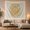 Honey Lotus, variant on Gold Mandala with Floral Sprigs, Peaceful Boho for Meditation Enthusiasts, Botanical Wall Art, Housewarming Gift, Tapestry Wall Hanging for Bedroom and Living Room