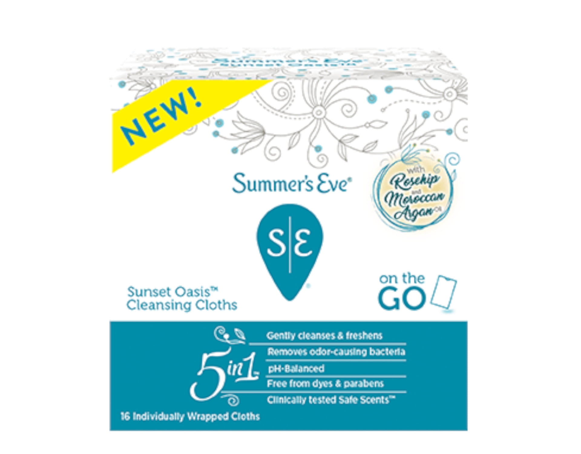 Summer's Eve 5 In 1 Sunset Oasis Cleansing Cloths, 16.0 Ct