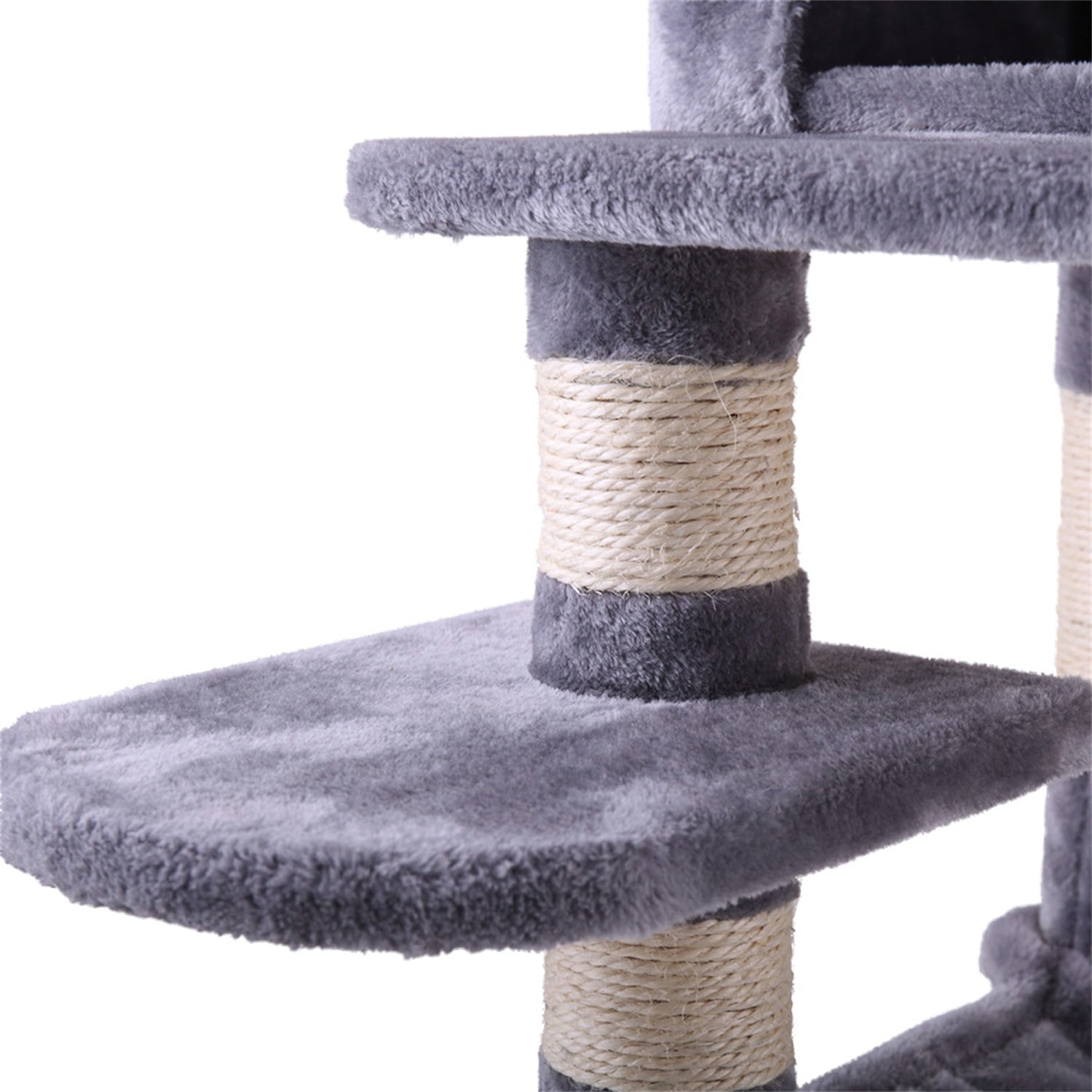 Pefilos 57.5" Cat Tower for Indoor Cats Tall Multi-Level Cat Tower Cat Condo for Multiple Cats with Sisal-Covered Scratching Posts Cat Tree House for Large Cats ,Gray Pefilos 57.5" Cat Tower for Indoor Cats Tall Multi-Level Cat Tower Cat Condo for Multiple Cats with Sisal-Covered Scratching Posts Cat Tree House for Large Cats ,Gray