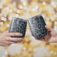 thumbnail image 2 of 12oz Stemless Wine Tumblers Black Leopard Pattern Vacuum Insulated Stainless Steel Travel Tumbler Cups Mug with Lid and Straw for Champaign,Cocktail,Beer with Cleaning Brush, 2 of 5