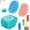 Blue Red Blue, variant on 2026 Hot Sale 6 Pack Multi-Functional Pet Cleaning Tools, Adjustable Handle Dog & Cat Bath Brush and Toothbrush, Effective Stain & Odor Removal Pet Bath Supplies