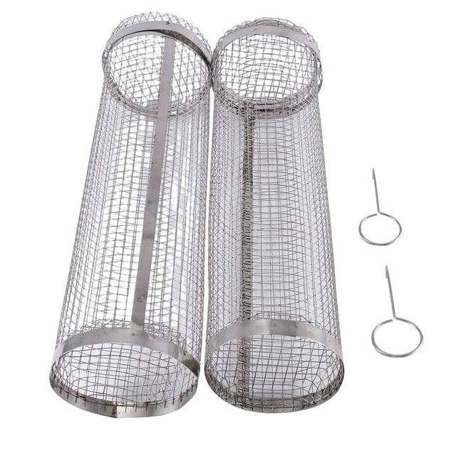 Parrilla redonda de acero inoxidable para barbacoa de exterior, ideal para camping y picnic.