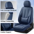 thumbnail image 3 of Coverado Blue Front Car Seat Covers, Stylish Waterproof Premium Leather Automotive Seat Protectors, Airbag Compatible Auto Interior Accessories Universal Fit for Most Cars SUV Pick-up Trucks, 3 of 5