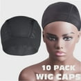 thumbnail image 2 of 10 PACK Wig Caps for Wig Making - Stretchable Dome Mesh Wig Caps for Women Lace Front Wig（Black） (10pcs), 2 of 2