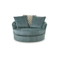 thumbnail image 6 of Bowery Hill Contemporary Corner-blocked frame Blue Oversized Swivel Accent Chair, 6 of 6
