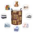 thumbnail image 2 of DouZhe Waterproof Collapsible Large Laundry Baskets, Ancient Egyptian Hieroglyphs Symbols Prints Circular Hamper with Handles, 2 of 7