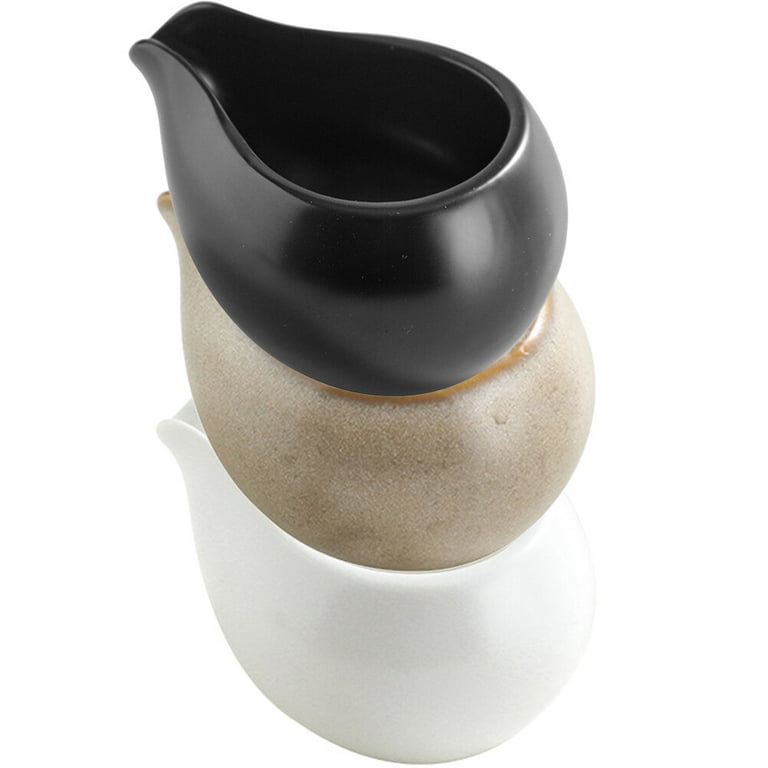 3pcs Milk Dispenser Ceramic Milk Pitcher Vintage Jug Juice Cup Dispenser for Restaurant, Size: 5X5X9.5CM