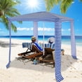 thumbnail image 1 of Cabaña Plegable de Playa Costway 202 x 202 cm Azul Oscuro, 1 of 9