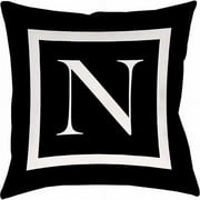 IDG Classic Block Monogram Decorative Pillow - Black