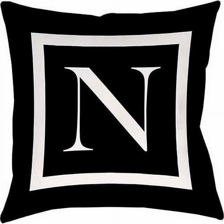IDG Classic Block Monogram Decorative Pillow - Black