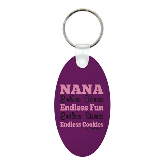 ThisWear Nanas Kitchen Gifts for Nana Endless Kisses Fun Stories Cookies Aluminum Oval Keychain