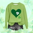 thumbnail image 2 of St. Patricks Day Shirts for Women Cute Love Heart Print Tops Long Sleeve Casual Pullover Shirts Shamrock Crewneck Sweatshirt, 2 of 4