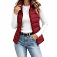 thumbnail image 3 of Aswuknt Womens Puffer Vest Quilted Sleeveless Stand Collar Full Zip Jackst Lightweight Gilet Outerwear For Fall Winter Casual Daily Wear,Layering, 3 of 8