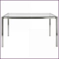 thumbnail image 3 of LumiSource Fuji Contemporary Dining Table, Clear Tempered Glass Top Stainless Steel Legs | Seats 6 | Clear | Glass+Metal, 3 of 5