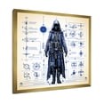 thumbnail image 2 of Designart "Vintage Blueprint of Wizards I" Abstract Framed Wall Art Decor - Modern Blue Witches Entryway Framed Wall Art, 2 of 6
