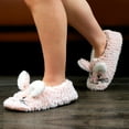 thumbnail image 3 of Cozylook Cute Animal Slipper Socks for Toddler Kids Girls Women Fuzzy Fluffy Sherpa Lined Non-Slip Indoor House Slippers Cozy Easter Gifts Pink Bunny Adult 7-8, 3 of 7