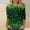 Shirts-137Multicolor, variant on LEKWK Womens Graphic T Shirts White Side Shamrock Print Round Neck 3/4 Sleeve St Patricks Day Shirt Cascading Clover Floral Top