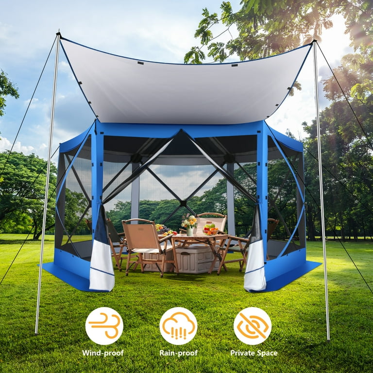 COBIZI 12x12 Pop up Gazebo 6-Sided Screen House Tent for Camping